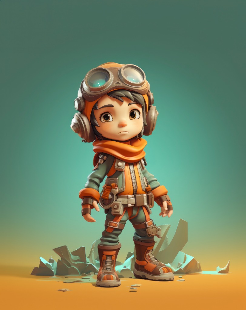 3D Character, Aviator Kid