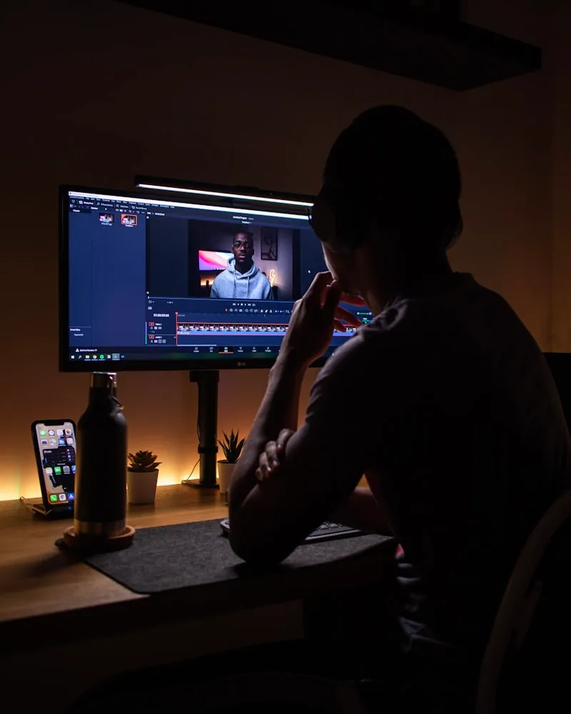 Filmmaker working on a video production shoot